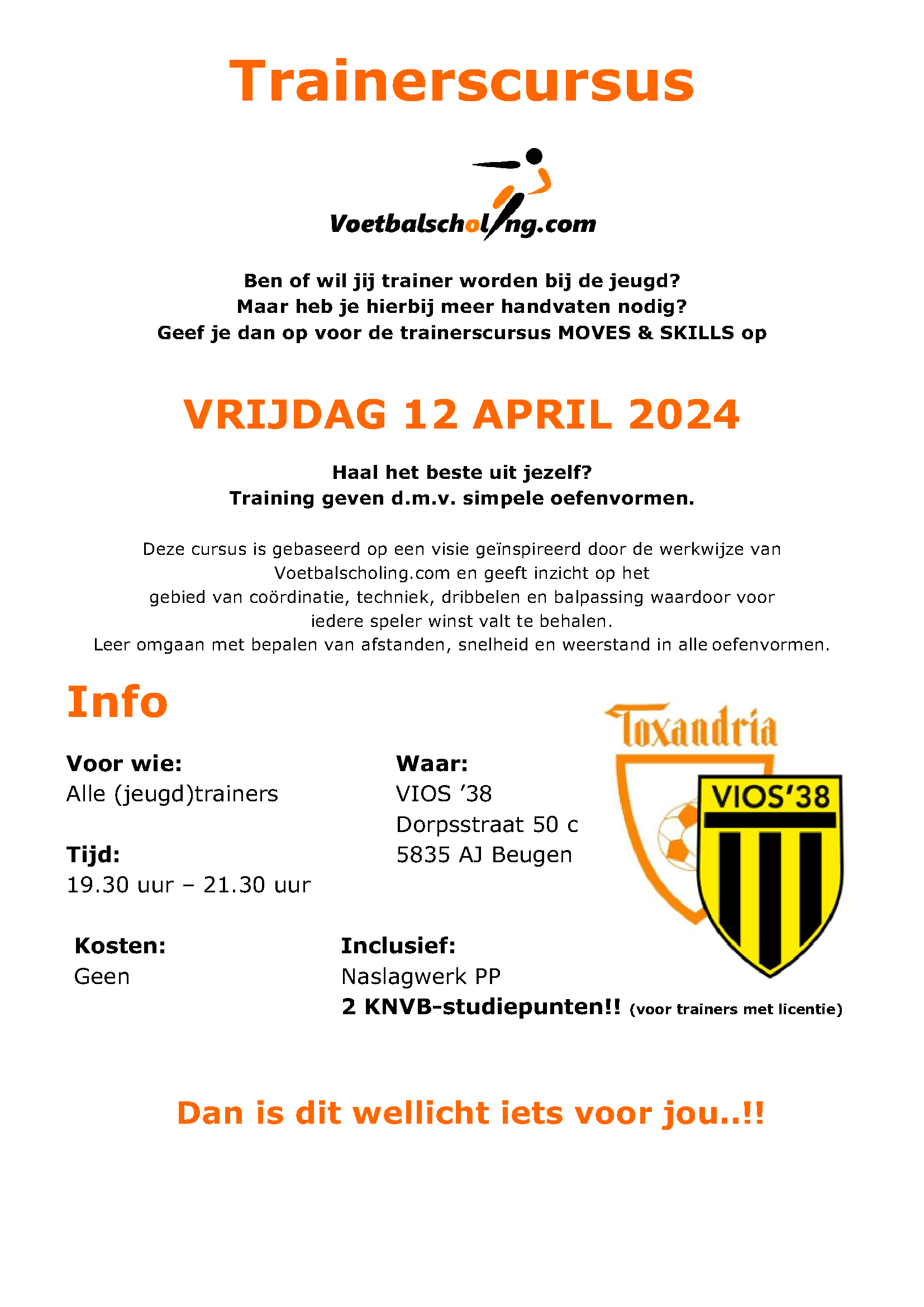 Trainerscursus vrijdag 12 april